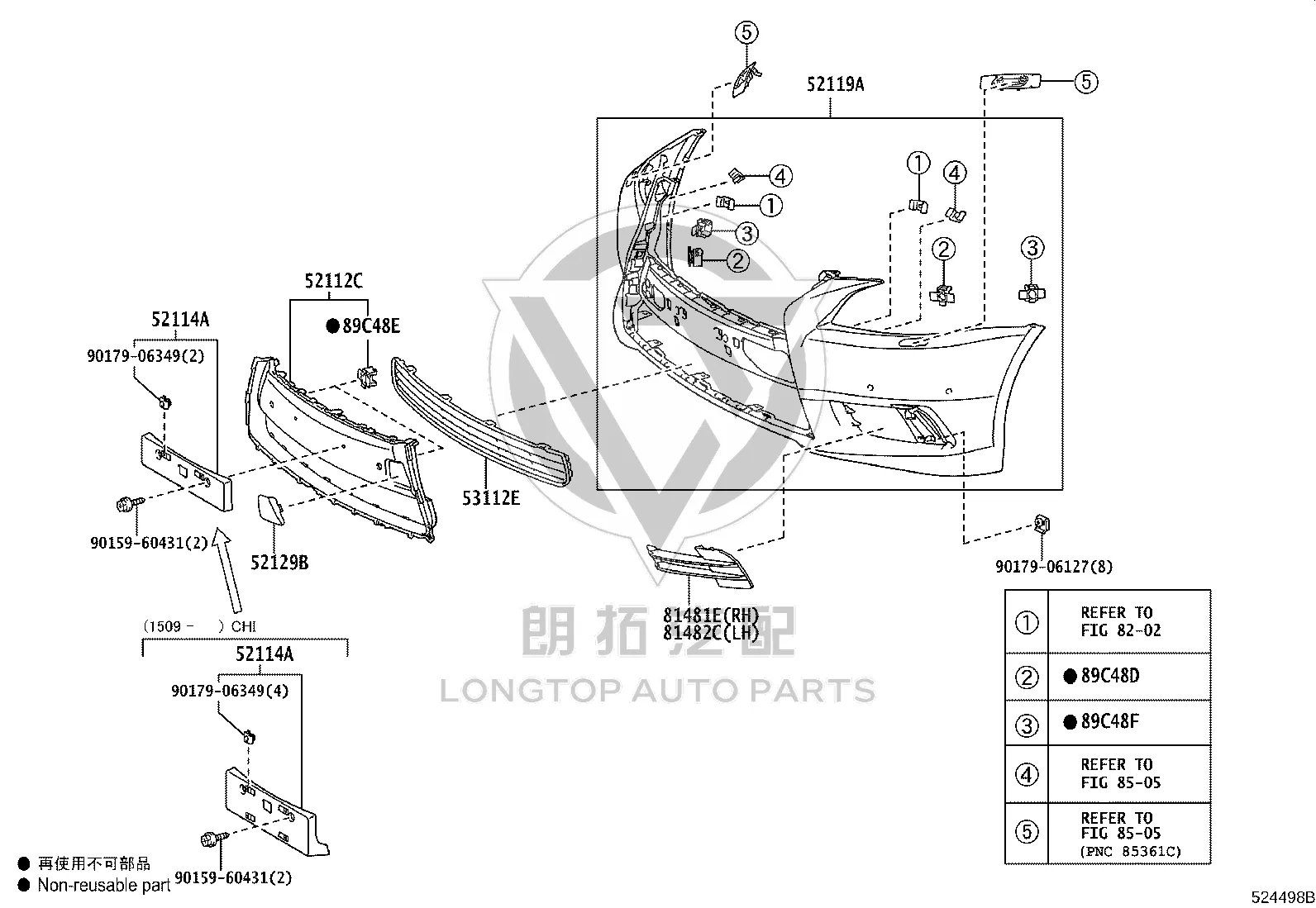 Front Bumper Grille Trim Frame 52112-50902 for Lexus LS460
