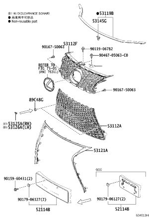 Grille Trim 53119-53070 for Lexus IS