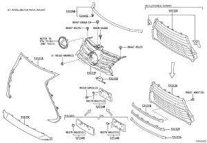 Radiator Grille No. 2 Protective Strip 53122-53050 for Lexus IS