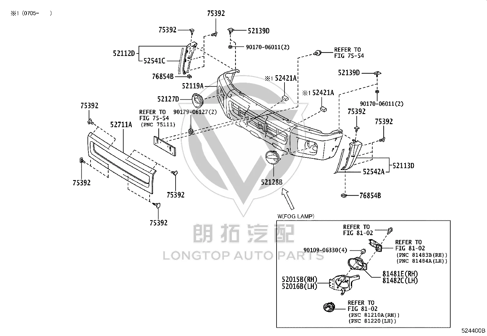 Front Bumper Skin 52119-60A20 for Toyota Land Cruiser