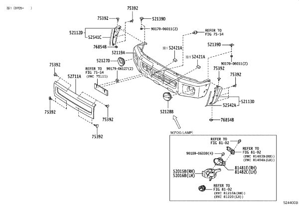 Front Bumper Skin 52119-60A20 for Toyota Land Cruiser