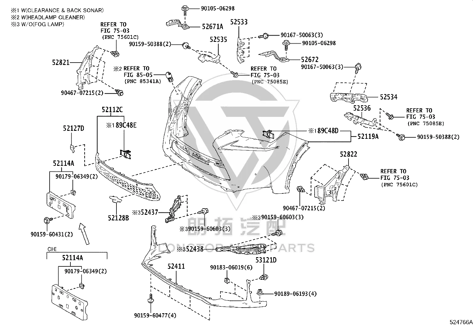Front Fog Lamp Shield Lower Right 52437-78030 for Lexus NX Series