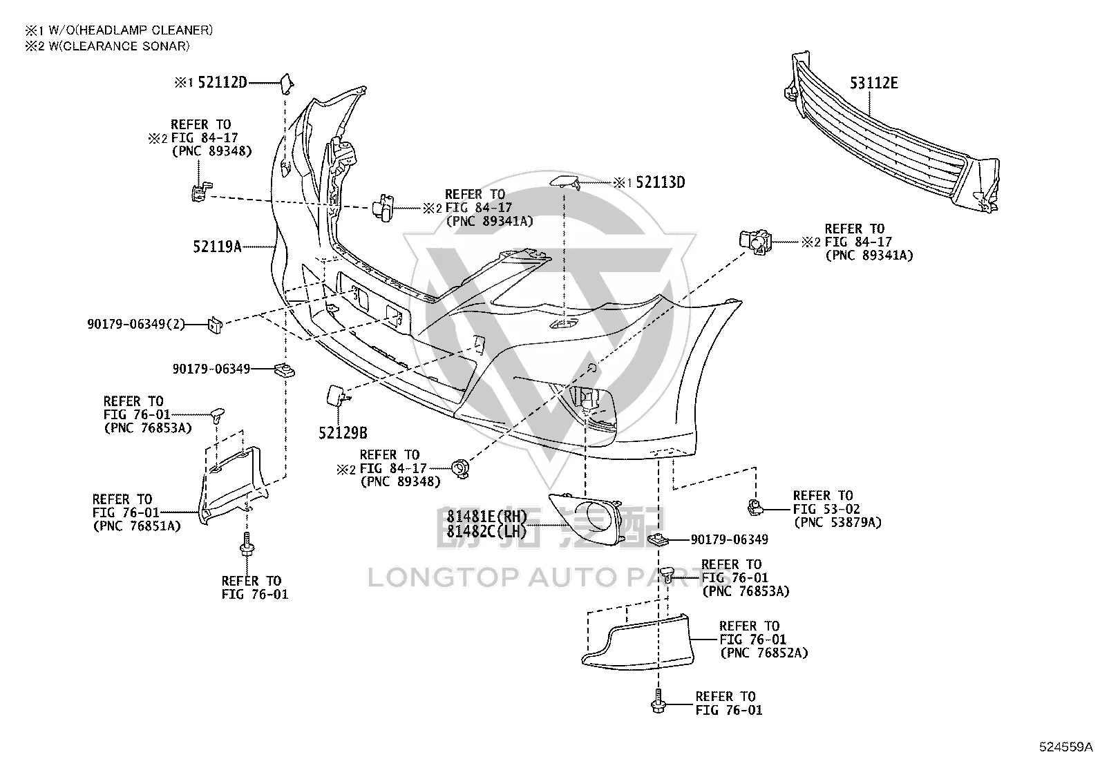 Front Bumper Grille 53112-0P020 for Toyota Reiz