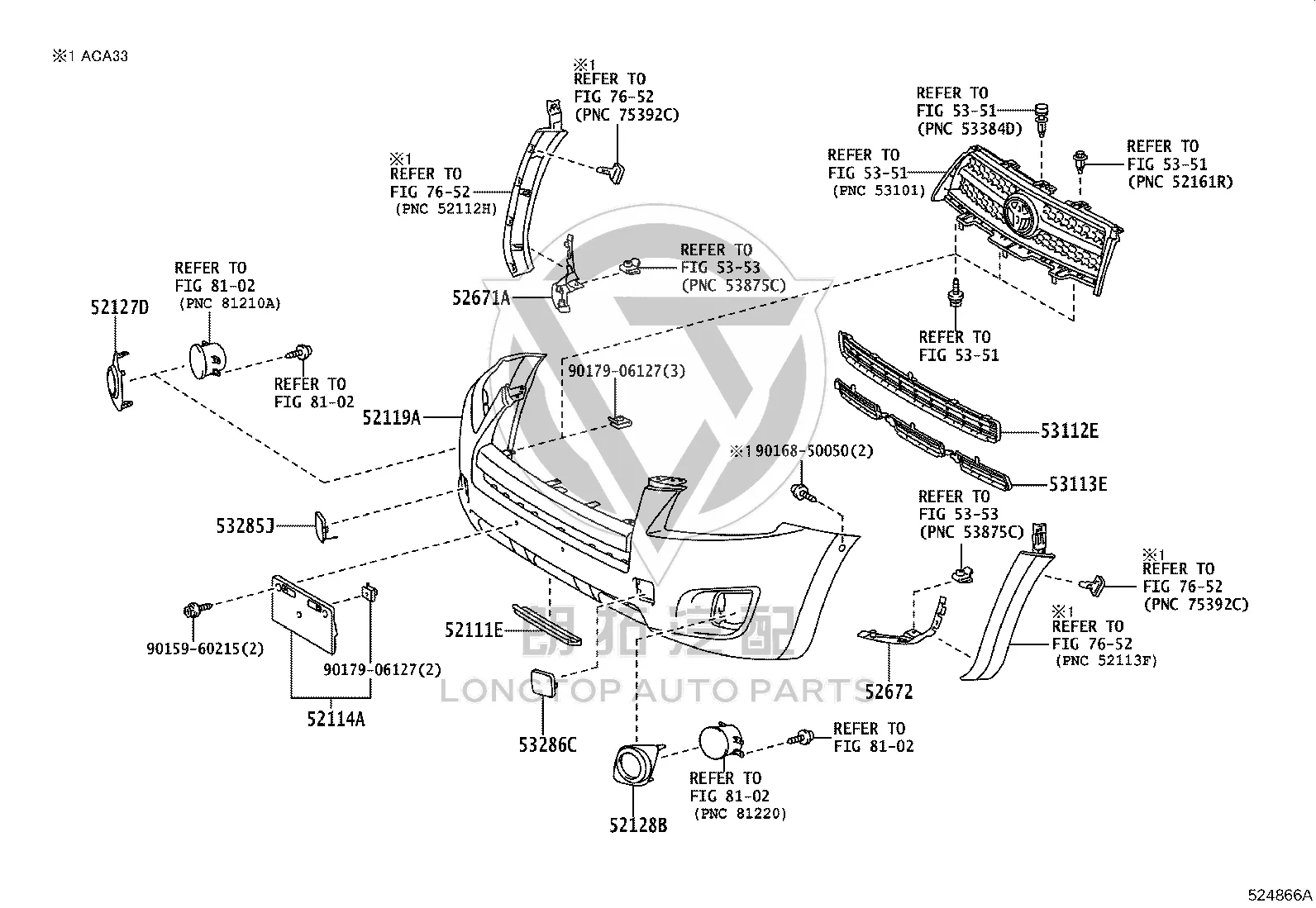 Front Bumper Cover 52119-0R904 for Toyota RAV4