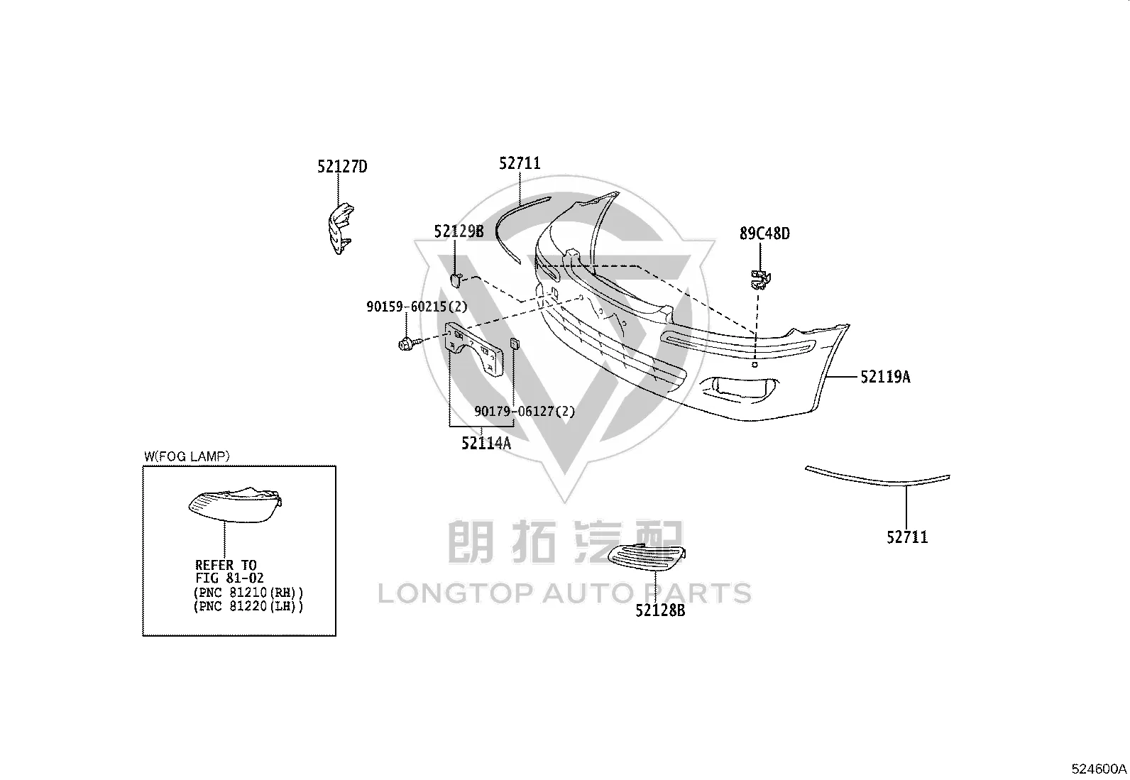 Front License Plate Bracket 52114-33150 for Toyota Camry