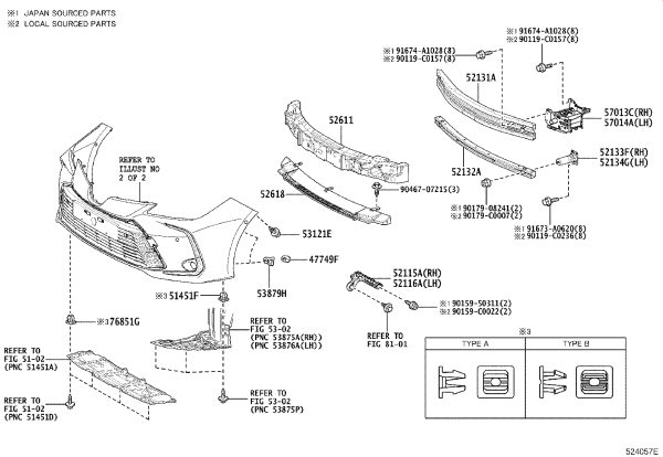 Front Bumper Frame Bracket 57014-02250 for Toyota Allion