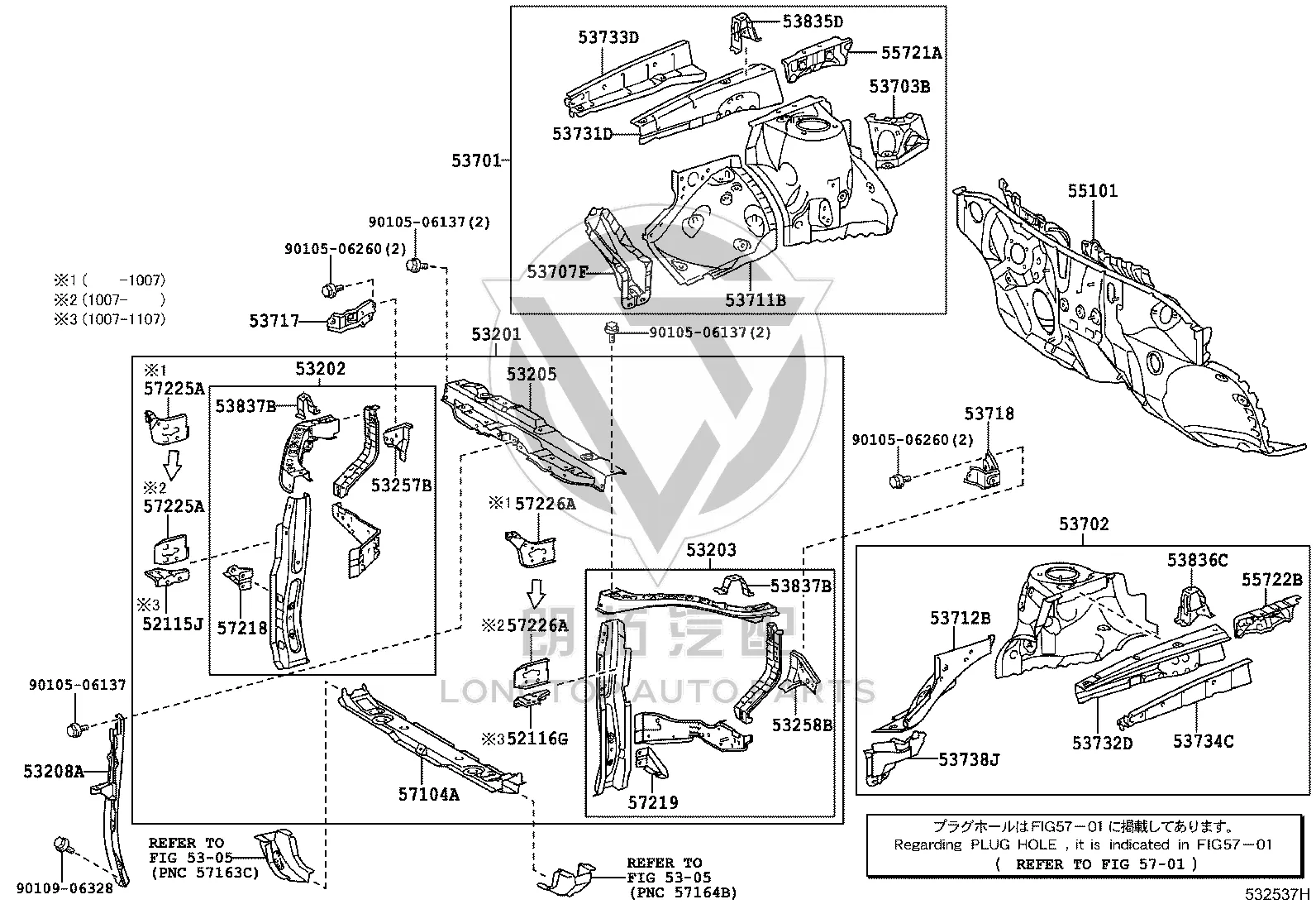 Headlight Bracket (Right) 52115-48070 for Toyota Highlander