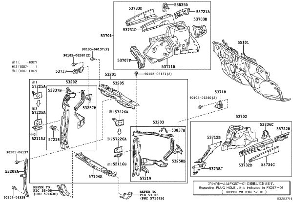 Headlight Bracket (Right) 52115-48070 for Toyota Highlander