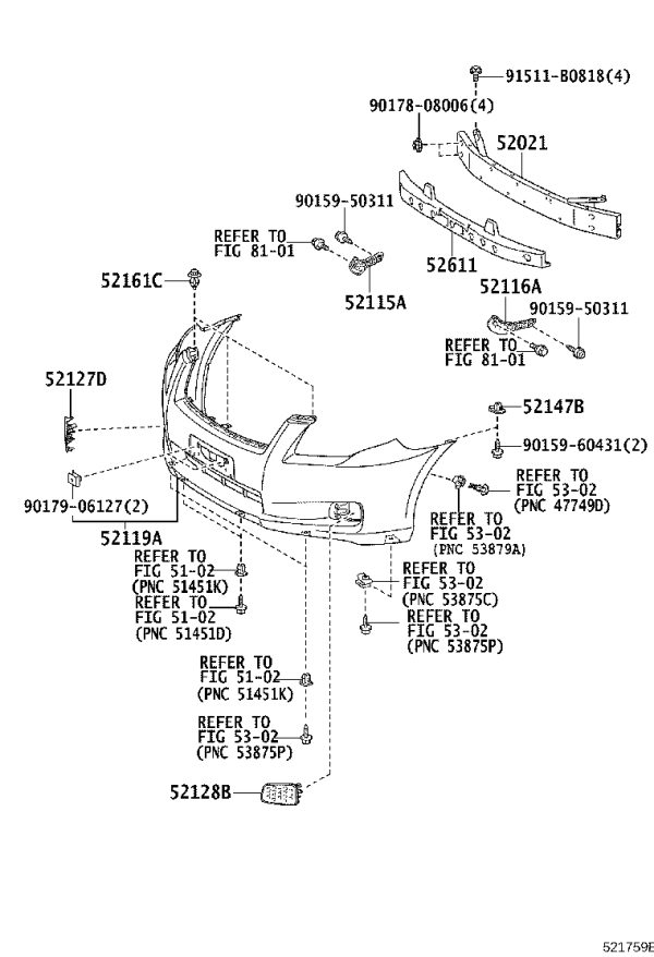 Front Bumper Bracket Left 52116-12390 for Toyota Corolla