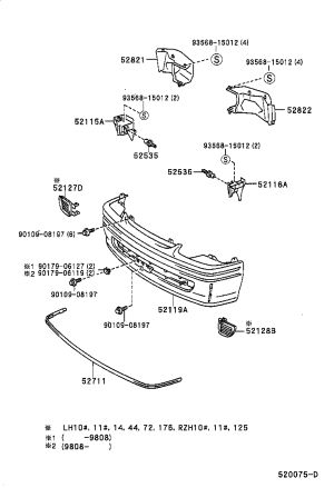 Left Front Bumper Bracket 52116-95J01 for Toyota Hiace
