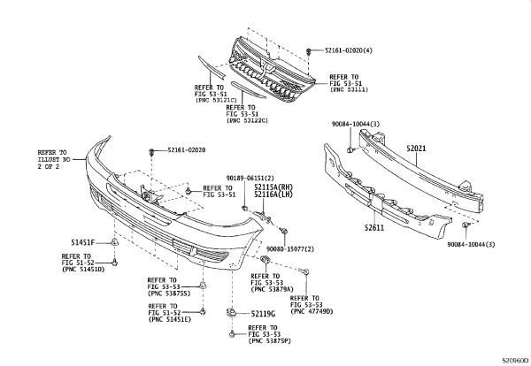 Front Bumper Foam 52611-AE020 for Toyota Sienna