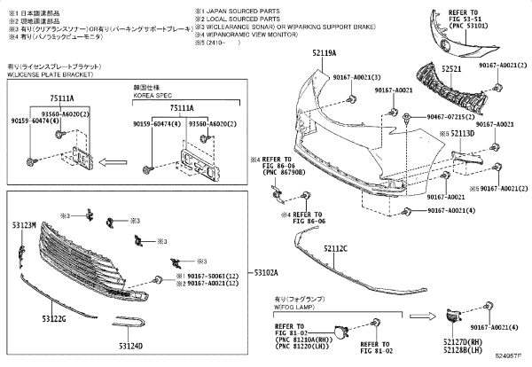 Front Bumper Grille 53102-08080 for Toyota Sienna