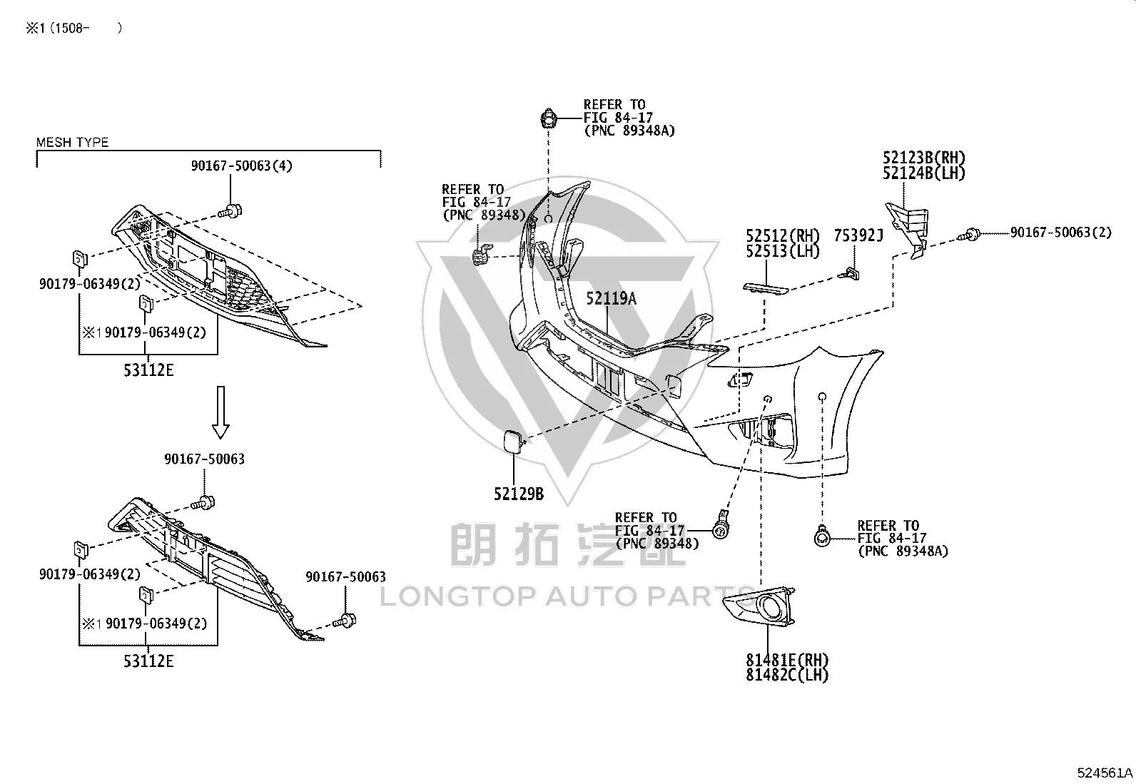 Front Bumper Trim (Left) 52503-0P010 for Toyota Reiz
