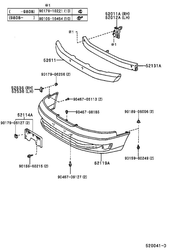 Front Bumper Foam 52611-33070 for Toyota WINDOM