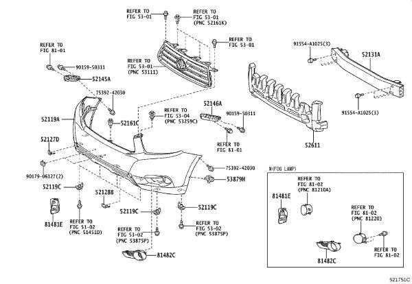 Front Bumper Bracket Right 52145-48030 for Toyota Highlander