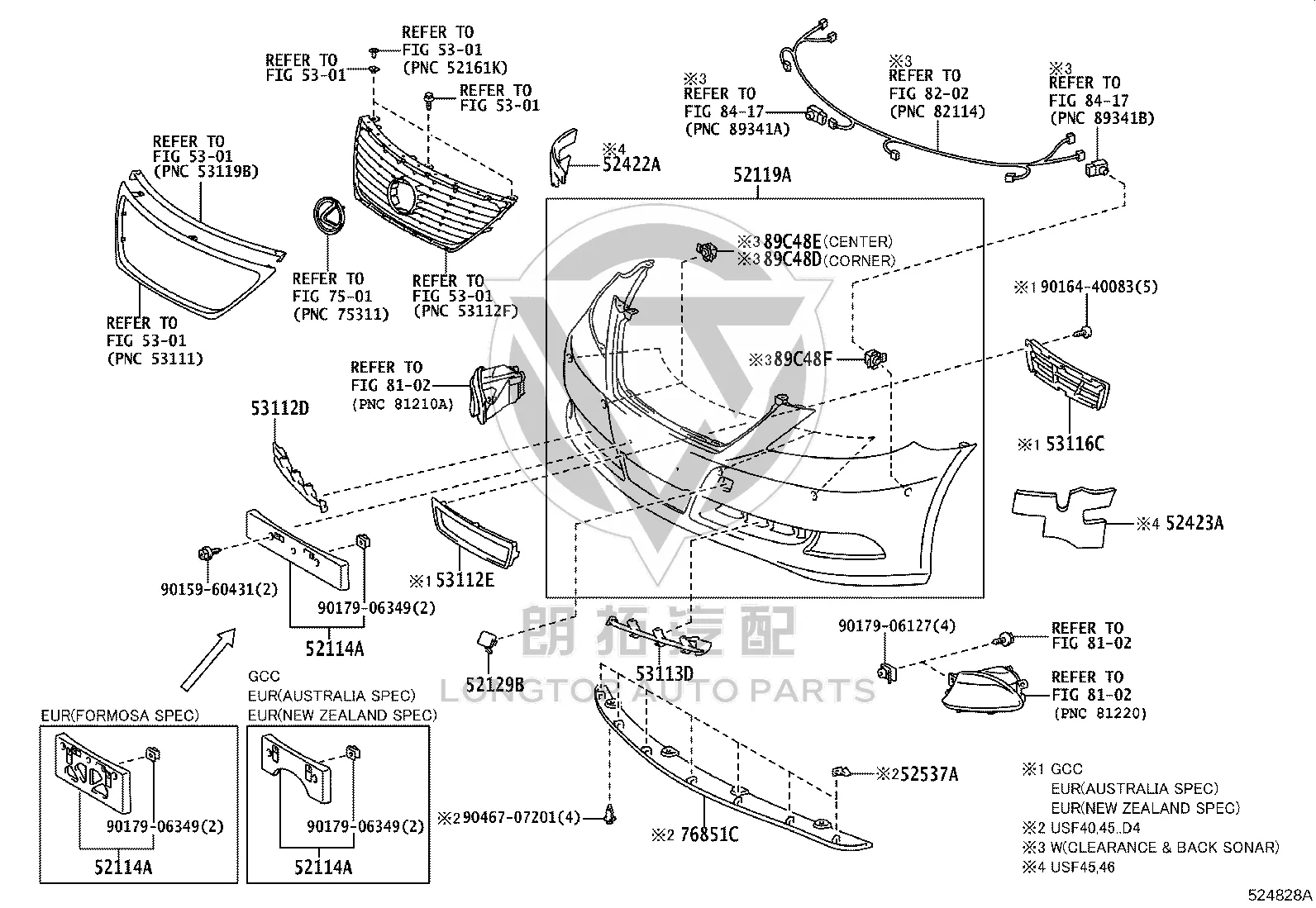 Front Bumper Trailer Hook Cover 52128-50903 for Lexus LS460