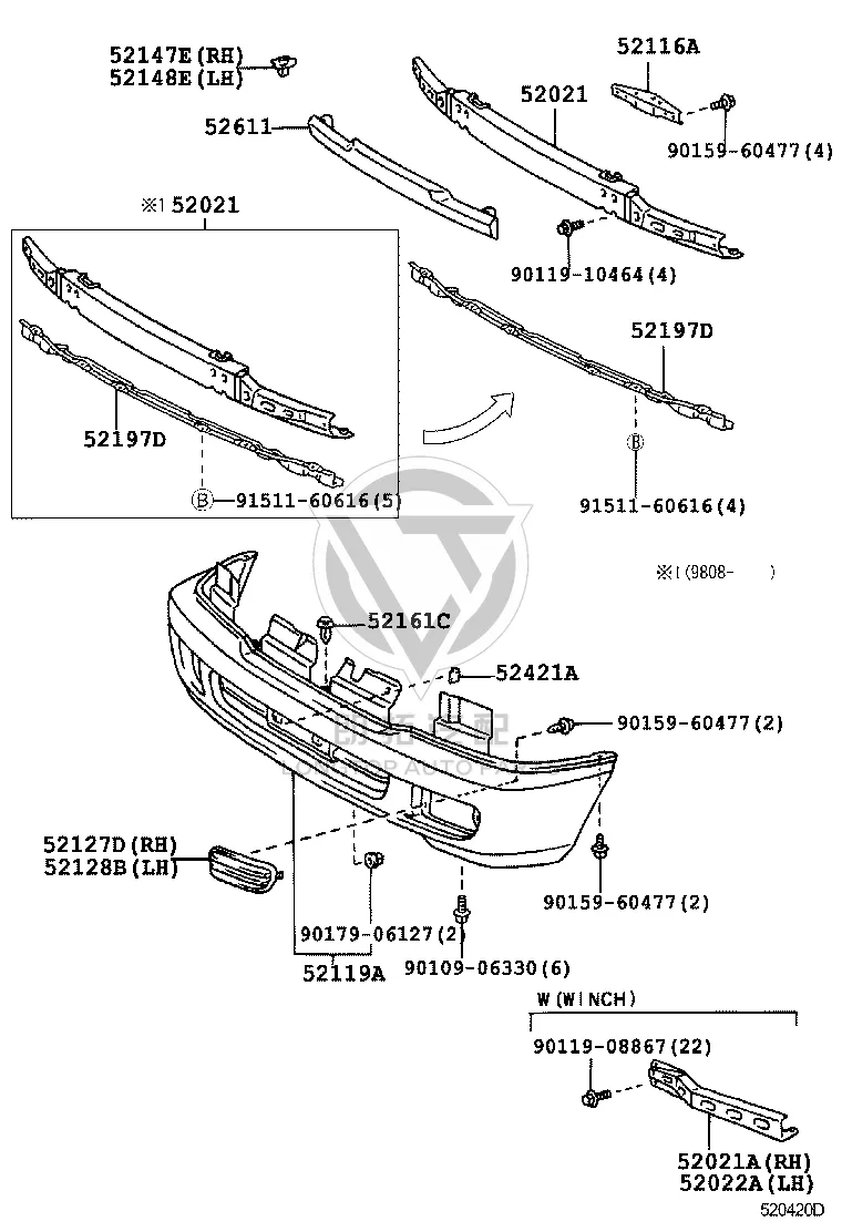 Front Bumper Cover 52119-60959 for Toyota Land Cruiser