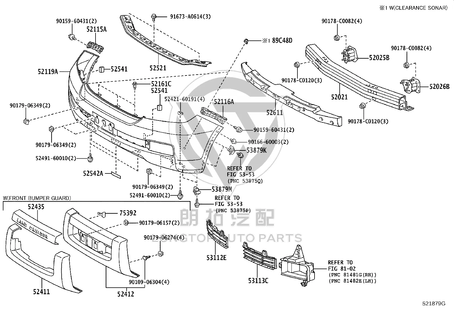 Front Bumper Skin 52119-6A909 for Toyota Land Cruiser