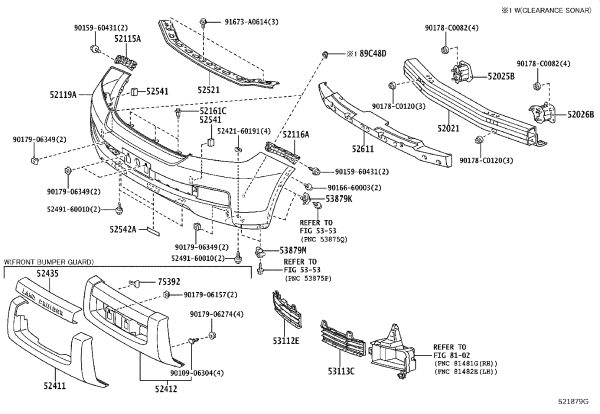Front Bumper Skin 52119-6A909 for Toyota Land Cruiser