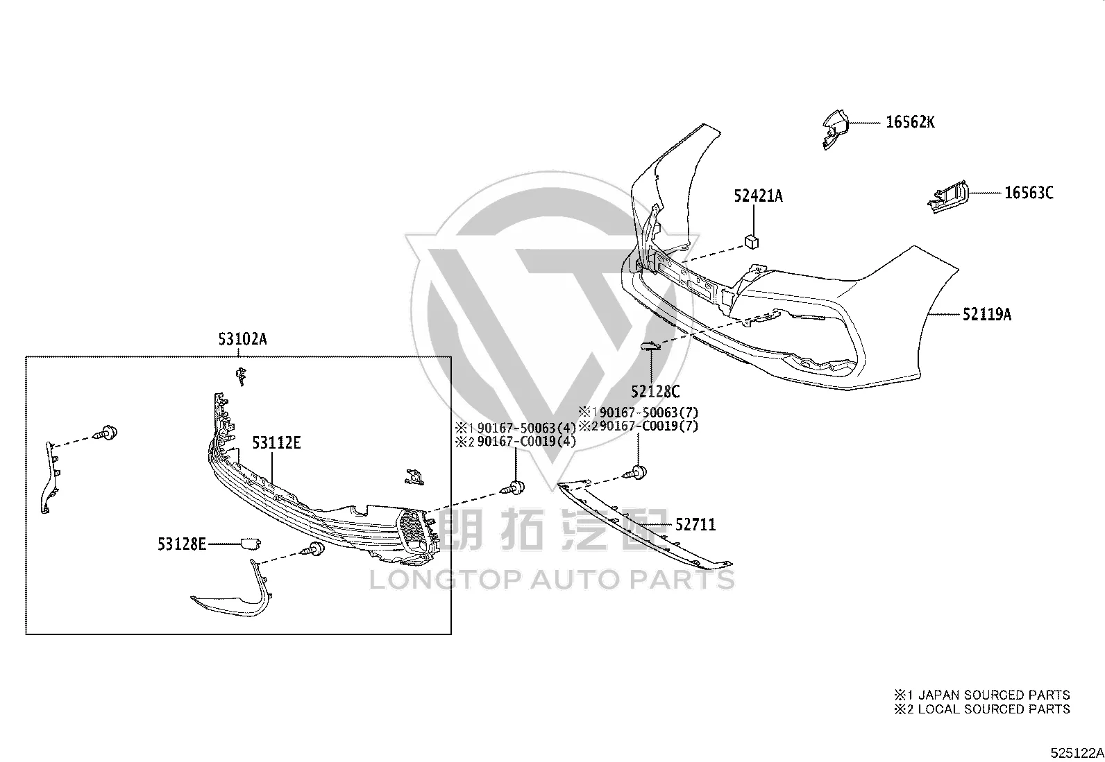 Front Bumper Moulding (Lower) 52711-02330 for Toyota Allion