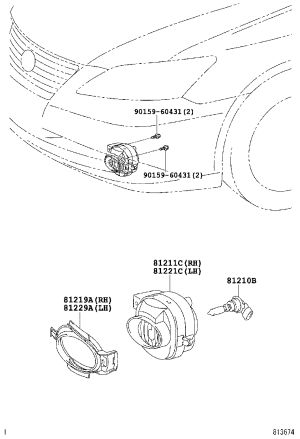 Front Fog Light Cover 52126-33070 for Lexus ES