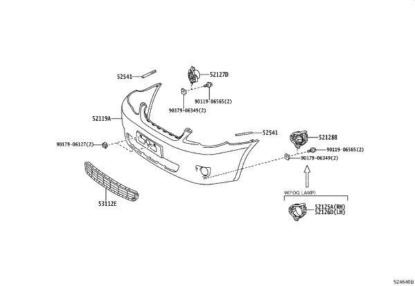 Right Front Fog Light Cover 52125-YK010 for Toyota Corolla