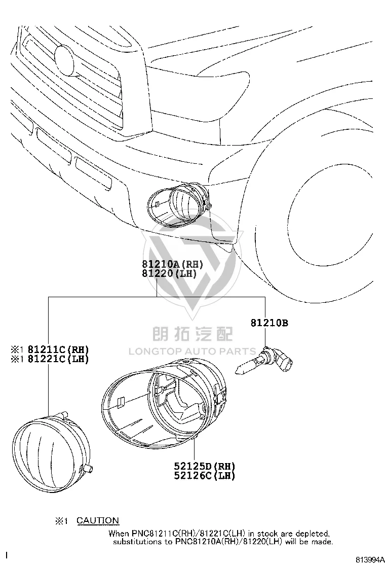 Front Fog Lamp Bracket Left 52126-0C020 for Toyota Tundra