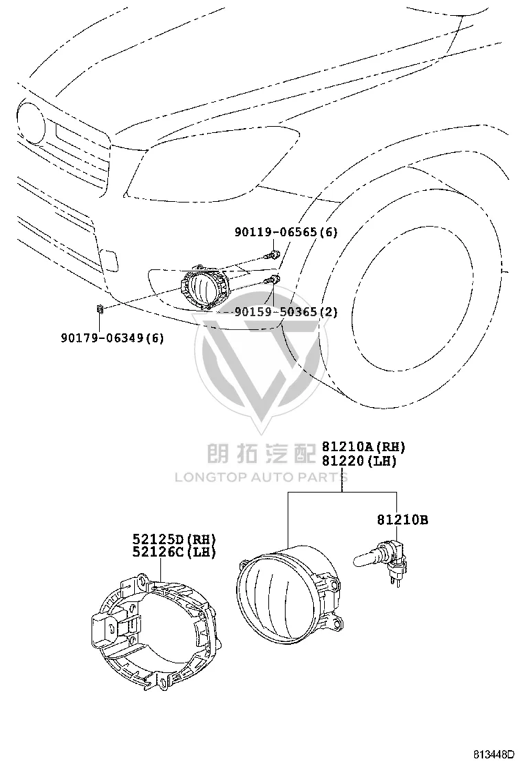Front Fog Lamp Mount (Left) 52126-42020 for Toyota RAV4