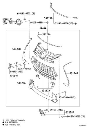 Front Grille 53101-30870 for Lexus GS Series