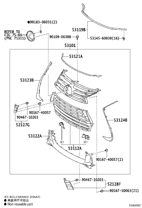 Front Fog Lamp Cover (Right) 52127-30170 for Lexus GS Series