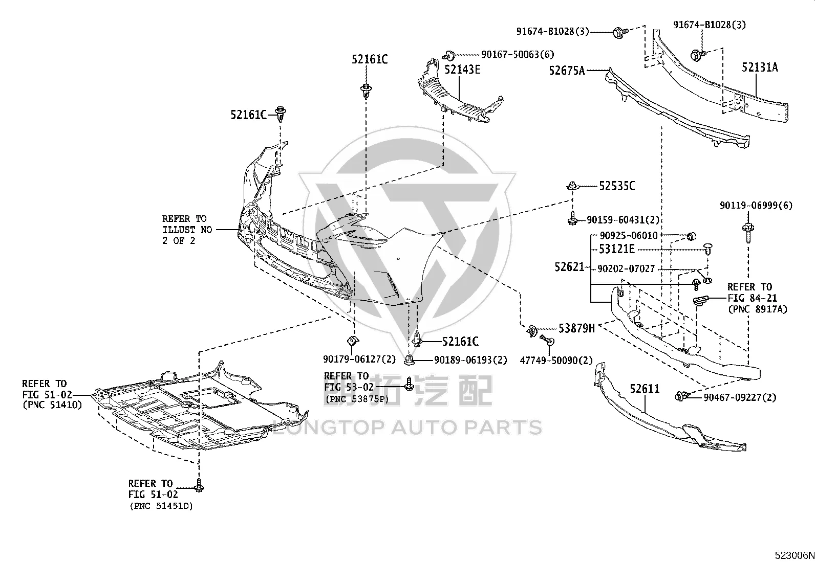 Front Bumper Foam 52611-24090 for Lexus RC
