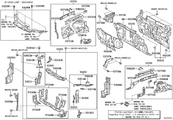 Water Tank Frame (Left) 53203-33160 for Lexus ES