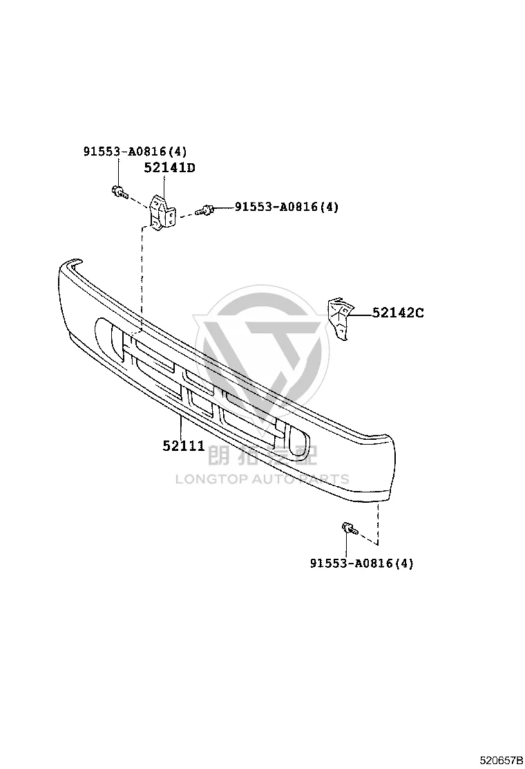 Front Bumper Bracket Right 52141-36040 for Toyota Coaster
