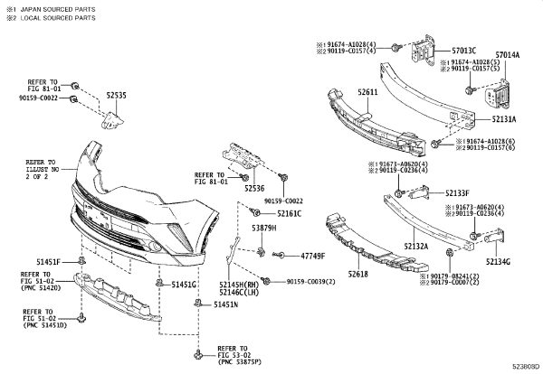 Front Bumper Bracket 52536-F4020 for Toyota IZOA