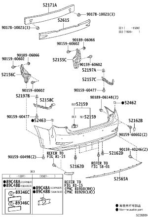 Rear Bumper Trim 52565-33030 for Lexus ES