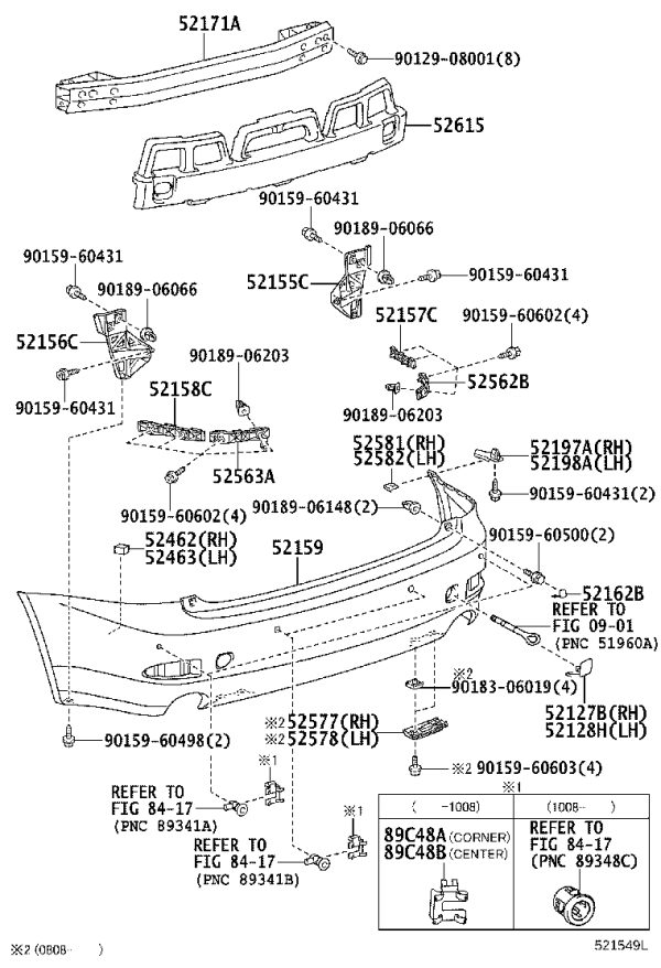 Rear Bumper Bracket 52157-53040 for Lexus IS F