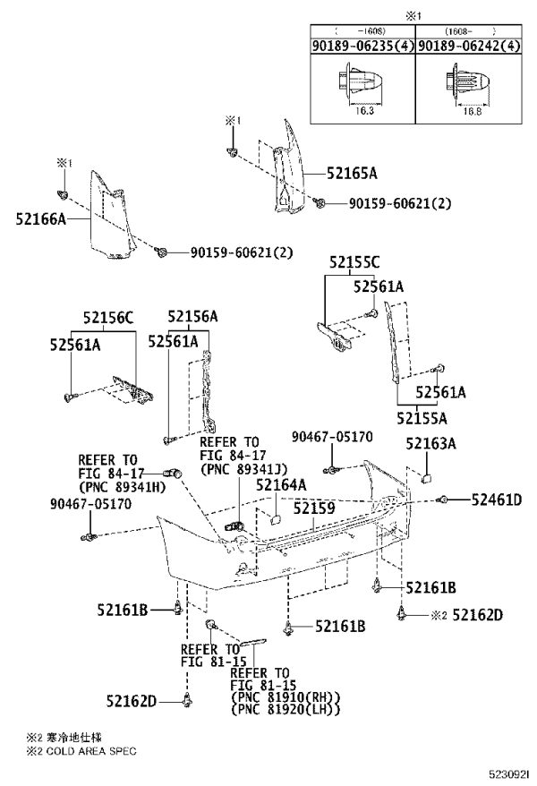 Rear Bumper Frame Bracket 52163-58050 for Toyota Alphard