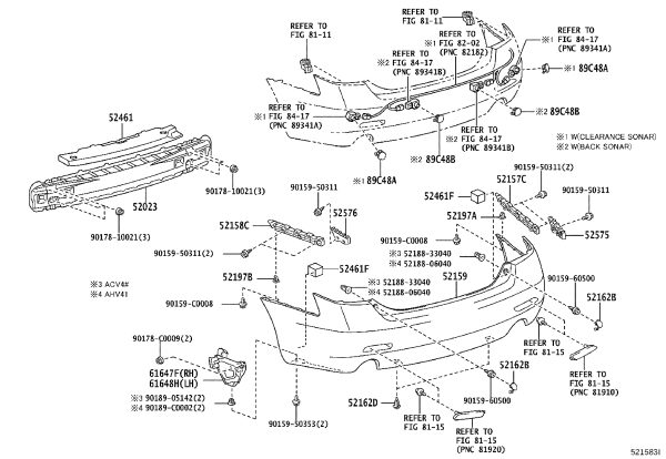Rear Bumper Side Bracket 52157-06040 for Toyota Camry