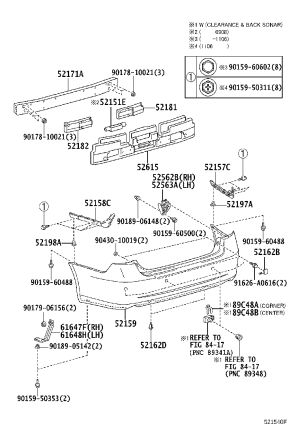 Rear Bumper Skin 52159-33923 for Lexus ES240