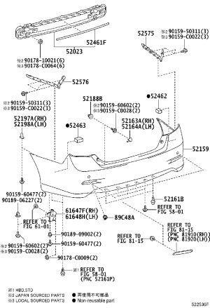 Rear Bumper Frame 52023-06190 for Toyota Camry