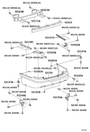 Rear Bumper Foam 52615-0N010 for Toyota Crown