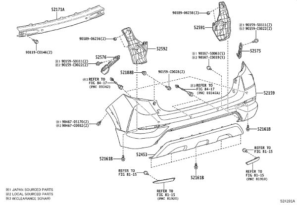 Rear Bumper Air Guide 52453-YL010 for Toyota Yaris