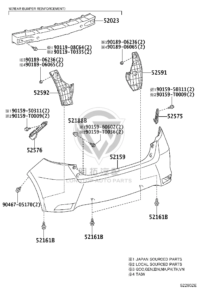 Snap Fastener 52161-0K040 for Toyota Camry