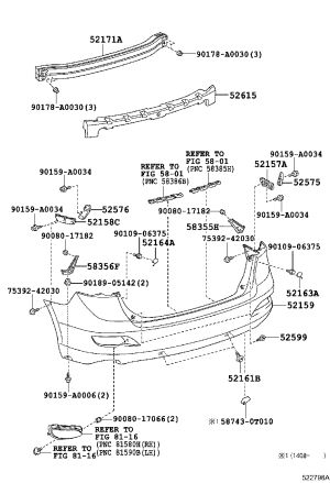 Right Rear Bumper Reinforcement Bracket 52163-0T901 for Toyota Venza