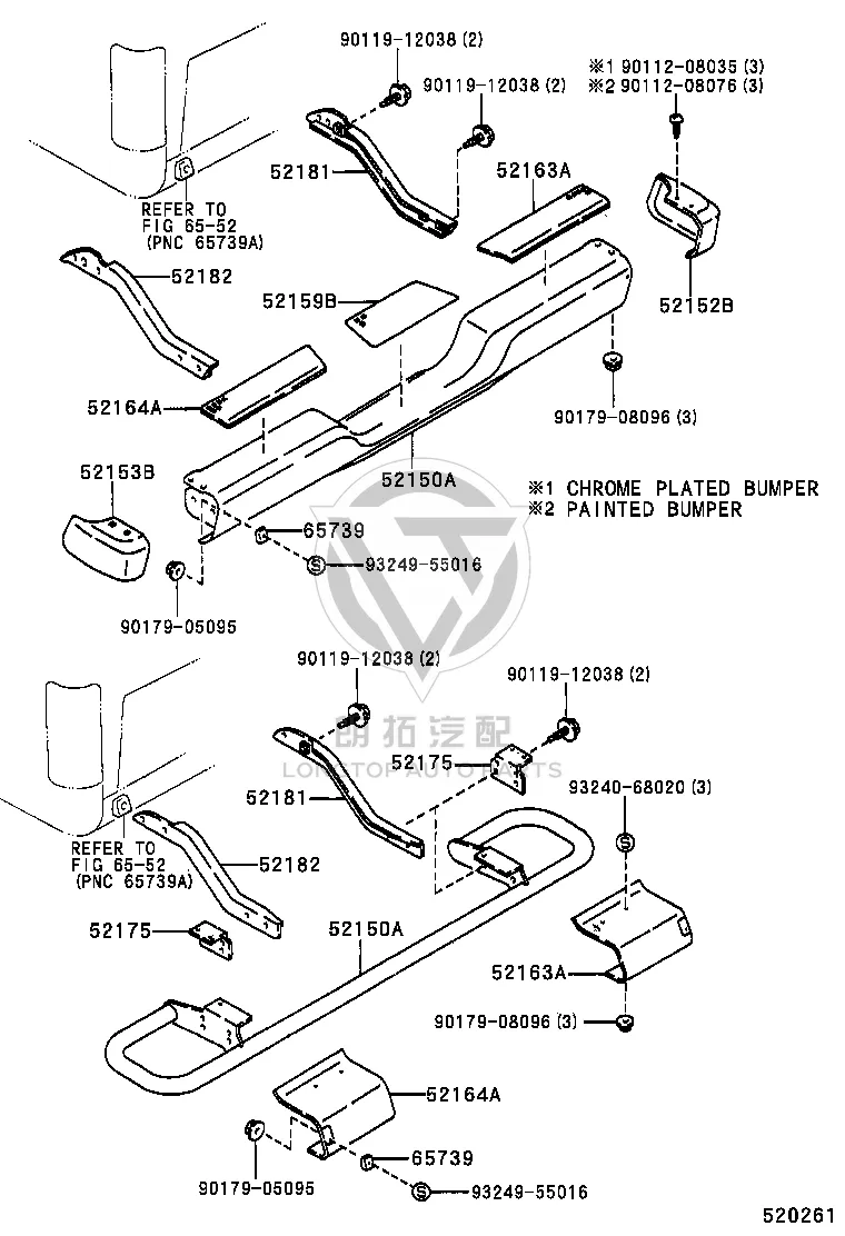 Rear Bumper Step Pad 52164-35030 for Toyota Hilux