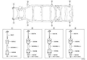 Rear Lower Control Arm Bushing 52208-0C020 for Toyota Sequoia