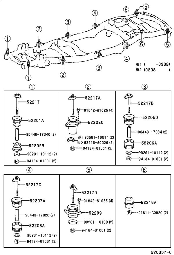 Bolt 52217-60010 for Toyota Land Cruiser