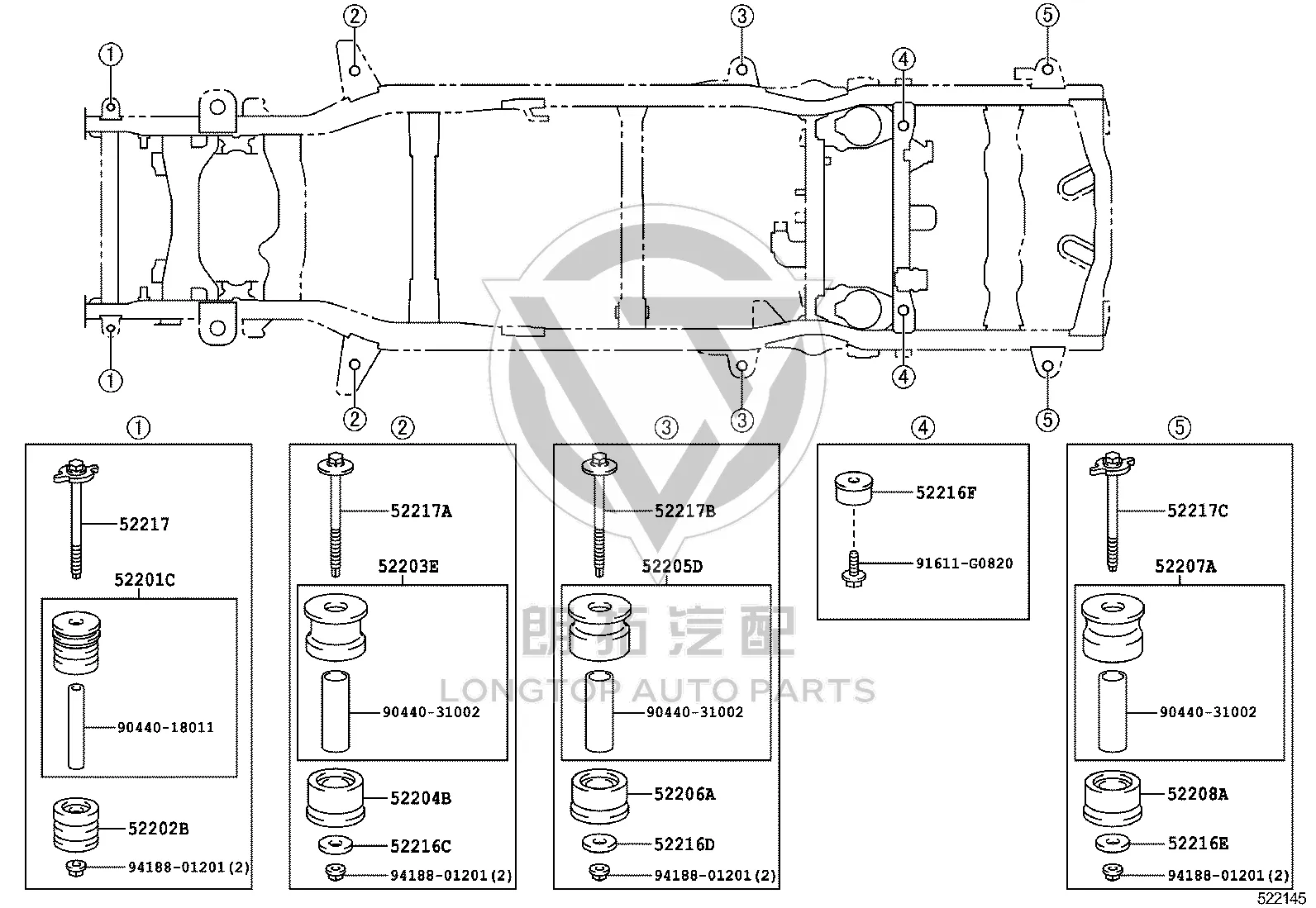 Bolt 52217-35180 for Toyota 4RUNNER