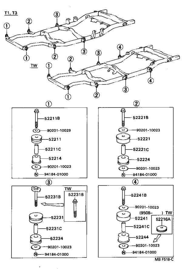 Bolt 90119-10545 for Toyota Hilux