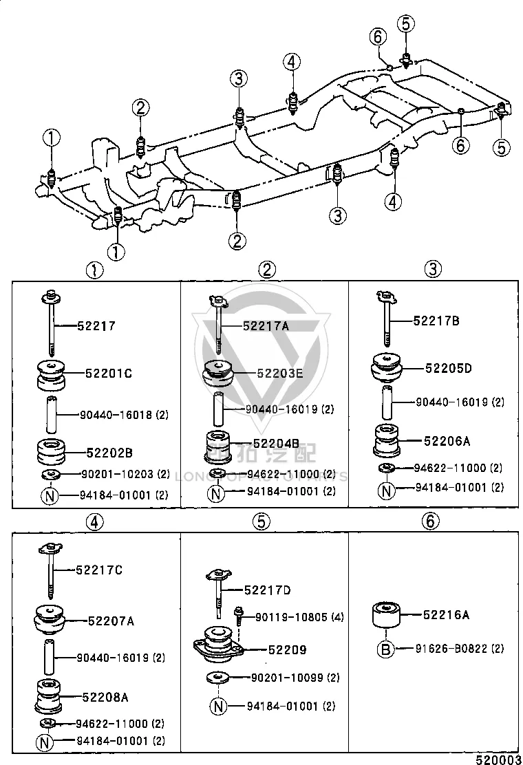 Big Beam Rubber Sleeve 52208-60031 for Toyota Land Cruiser